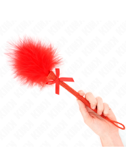 KINK MASAJEADOR DE CUERDA DE NAILON CON PLUMAS PARA COSQUILLAS Y LAZO ROJO 25 CM