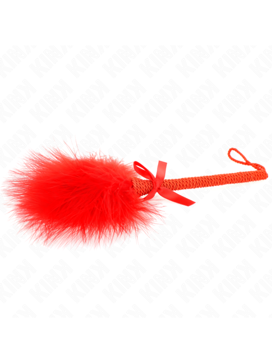 KINK MASAJEADOR DE CUERDA DE NAILON CON PLUMAS PARA COSQUILLAS Y LAZO ROJO 25 CM