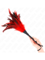 KINK PLUMAS DE POLLO PARA COSQUILLAS CON FORMA CUERNO DE CRIADA ROJO 36 CM