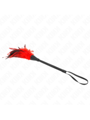 KINK PLUMAS DE POLLO PARA COSQUILLAS CON FORMA CUERNO DE CRIADA ROJO 36 CM
