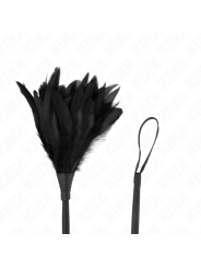 KINK PLUMAS DE POLLO PARA COSQUILLAS CON FORMA CUERNO DE CRIADA NEGRO 36 CM