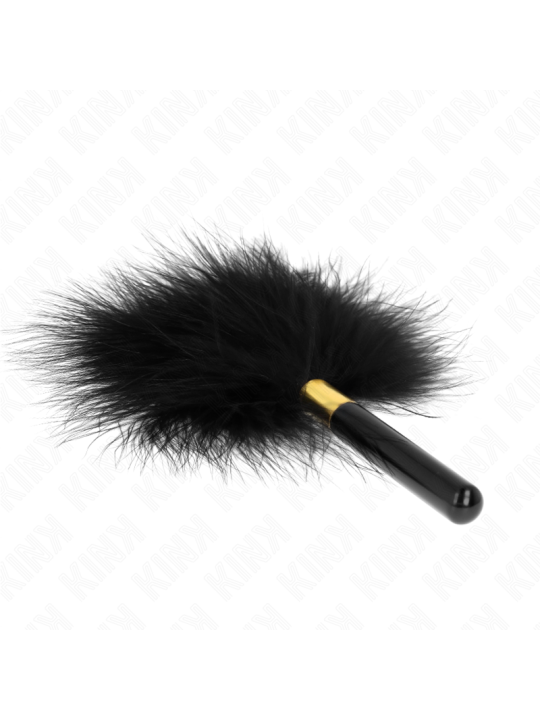 KINK PLUMAS PARA COSQUILLAS METAL DORADO NEGRA 18 CM