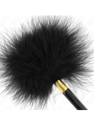 KINK PLUMAS PARA COSQUILLAS METAL DORADO NEGRA 18 CM