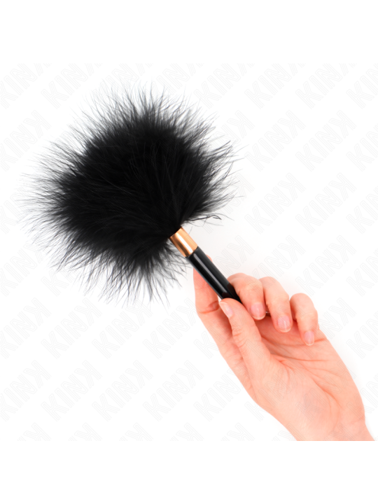 KINK PLUMAS PARA COSQUILLAS METAL DORADO NEGRA 18 CM