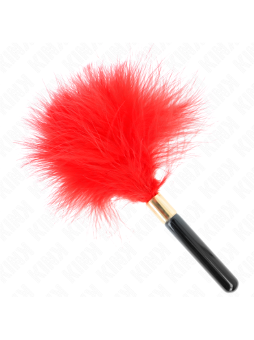 KINK PLUMAS PARA COSQUILLAS METAL DORADO ROJO 18 CM