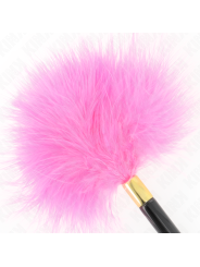 KINK PLUMAS PARA COSQUILLAS METAL DORADO FUCSIA 18 CM