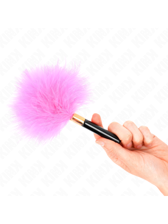 KINK PLUMAS PARA COSQUILLAS METAL DORADO FUCSIA 18 CM