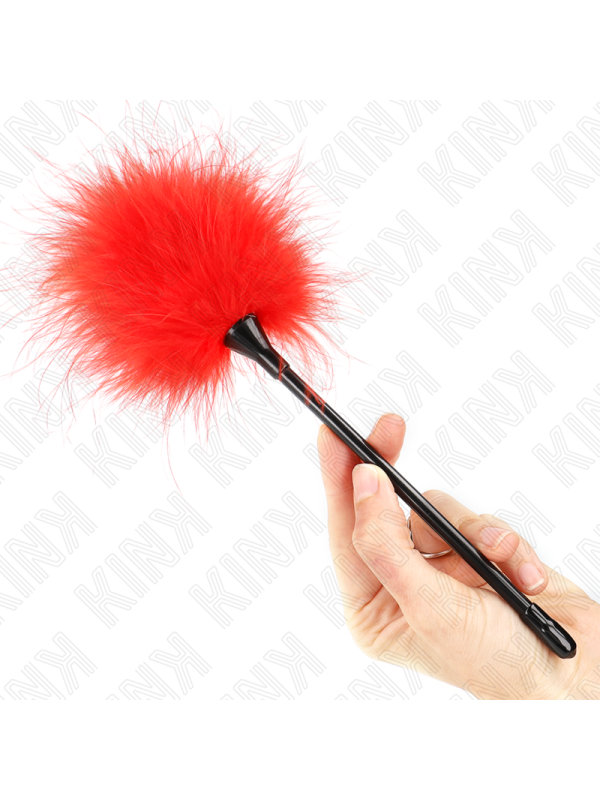 KINK PLUMAS PARA COSQUILLAS ROJO USADO PARA EL KIT BONDAGE 27 CM