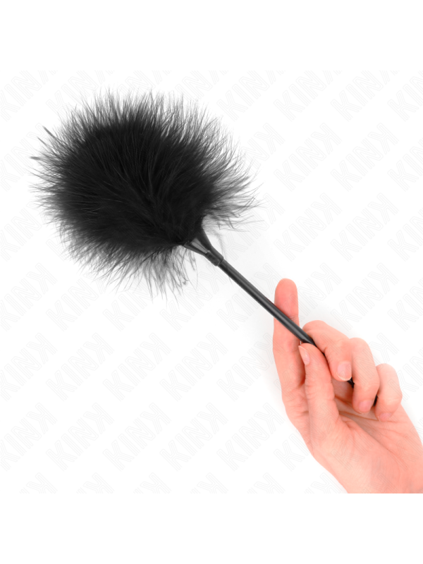 KINK PLUMAS PARA COSQUILLAS NEGRO USADO PARA EL KIT BONDAGE 27 CM