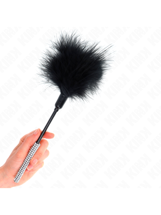 KINK PLUMAS PARA COSQUILLAS CON MANGO DE DIAMANTES DE IMITACION 27 CM