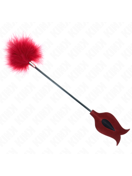 KINK PLUMAS PARA COSQUILLAS CON PALETA FORMA DE ROSA 38 CM