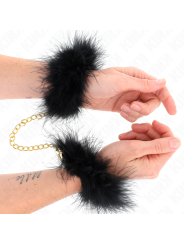 KINK ESPOSAS DE PLUMAS NEGRO CON CADENA DORADA MODELO 2