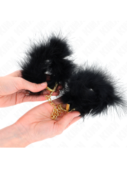 KINK ESPOSAS DE PLUMAS NEGRO CON CADENA DORADA MODELO 2