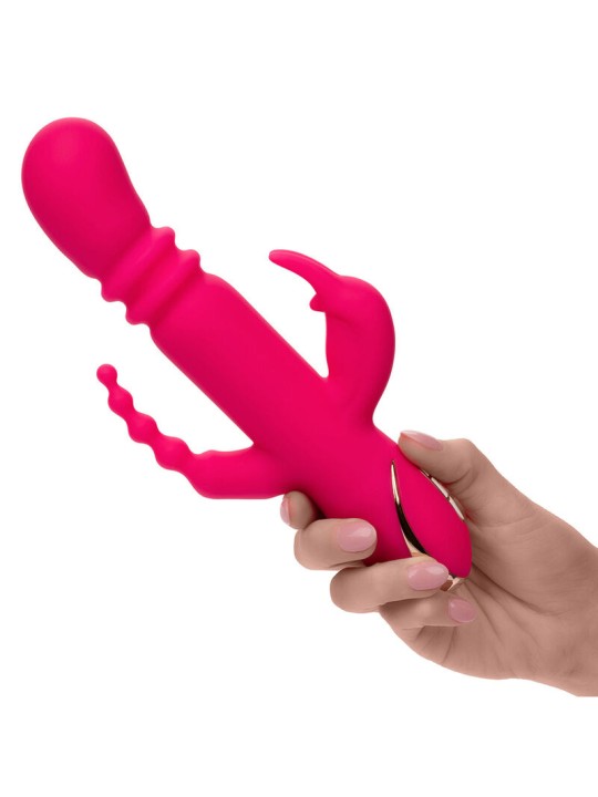 CALEXOTICS JACK FANTASY TRIPLE VIBRADOR CALENTABLE RABBIT ROSA