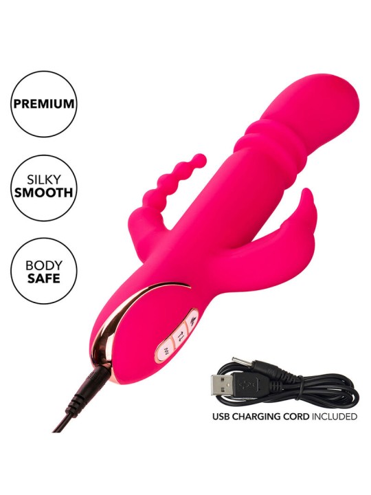CALEXOTICS JACK FANTASY TRIPLE VIBRADOR CALENTABLE RABBIT ROSA