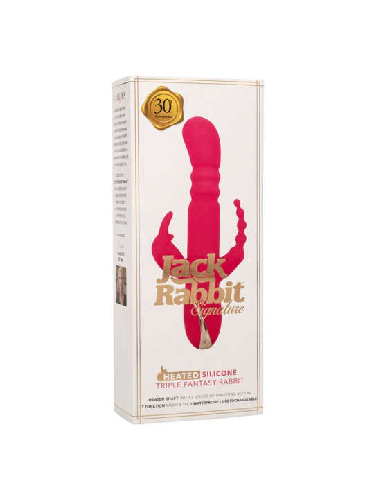CALEXOTICS JACK FANTASY TRIPLE VIBRADOR CALENTABLE RABBIT ROSA