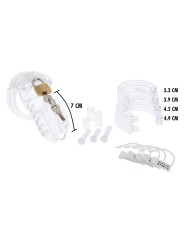 HIDDEN DESIRE EXTREME JAULA DE CASTIDAD ACRILICA AJUSTABLE TRANSPARENTE