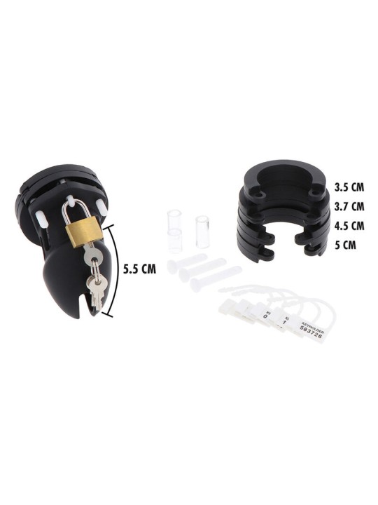 HIDDEN DESIRE EXTREME JAULA DE CASTIDAD SILICONA TALLA S NEGRO