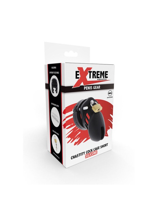 HIDDEN DESIRE EXTREME JAULA DE CASTIDAD SILICONA TALLA S NEGRO