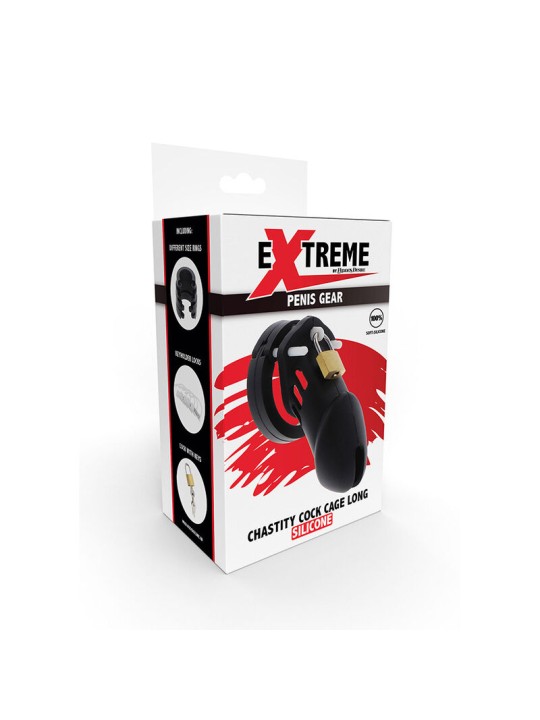 HIDDEN DESIRE EXTREME JAULA DE CASTIDAD SILICONA TALLA L NEGRO