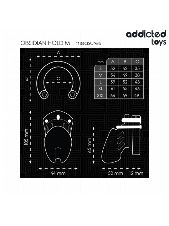 ADDICTED TOYS LOCKED OBSIDIAN HOLD JAULA PARA PENE TALLA M