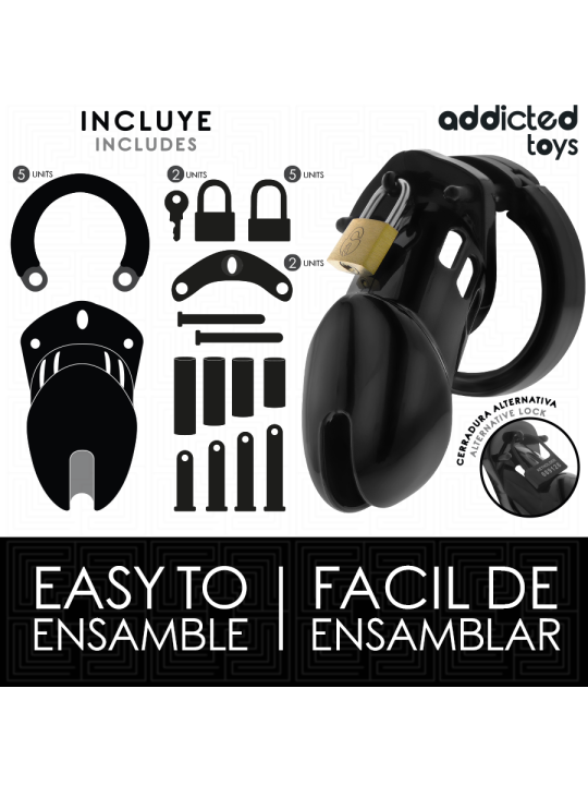 ADDICTED TOYS LOCKED OBSIDIAN HOLD JAULA PARA PENE TALLA M