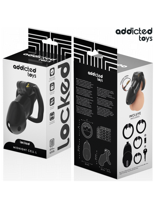 ADDICTED TOYS LOCKED MINDNIGHT CELL JAULA PARA PENE TALLA L