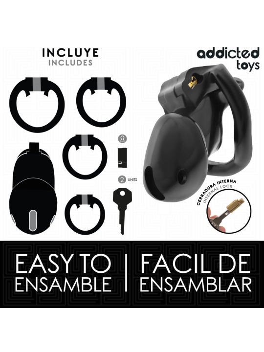 ADDICTED TOYS LOCKED MINDNIGHT CELL JAULA PARA PENE TALLA S 48 CM