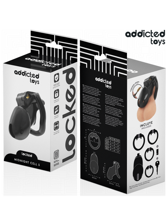 ADDICTED TOYS LOCKED MINDNIGHT CELL JAULA PARA PENE TALLA S 48 CM