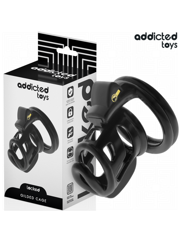 ADDICTED TOYS LOCKED GILDEN CAGE JAULA PARA PENE DE SILICONA 85 CM