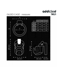 ADDICTED TOYS LOCKED GILDEN CAGE JAULA PARA PENE DE SILICONA 85 CM