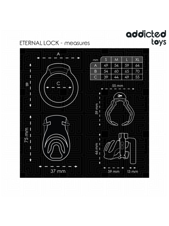 ADDICTED TOYS LOCKED ETERNAL LOCK JAULA PARA PENE 9 CM