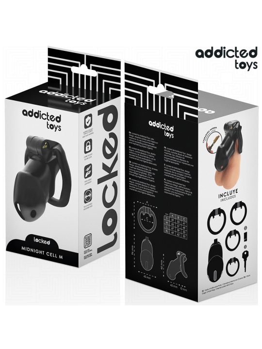 ADDICTED TOYS LOCKED MINDNIGHT CELL JAULA PARA PENE 42 CM TALLA M