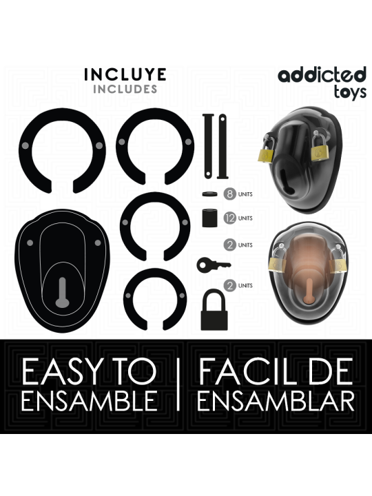 ADDICTED TOYS LOCKED KEYLESS RESTRAINT JAULA PARA PENE 115 CM