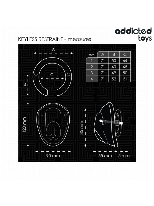 ADDICTED TOYS LOCKED KEYLESS RESTRAINT JAULA PARA PENE 115 CM
