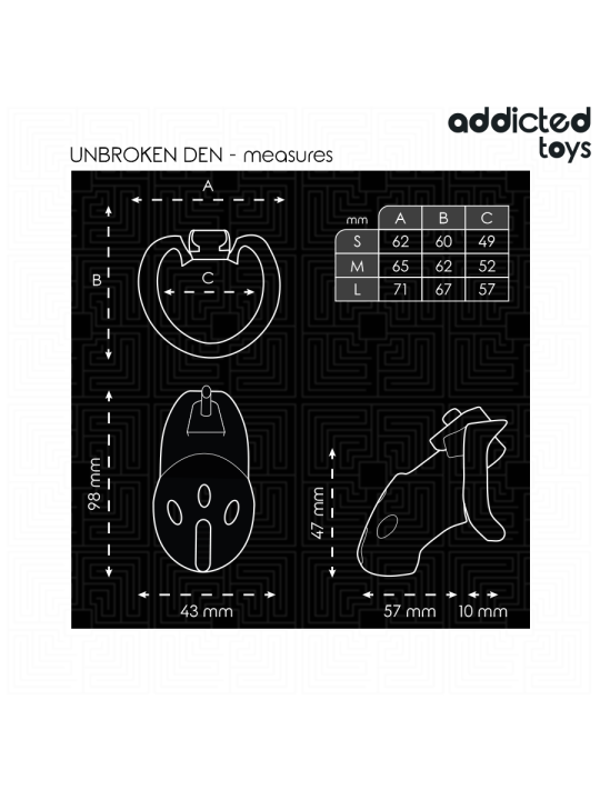 ADDICTED TOYS LOCKED UNBROKEN DEN JAULA PARA PENE 98 CM