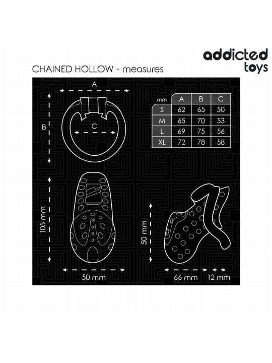 ADDICTED TOYS LOCKED CHAINED HOLLOW JAULA PARA PENE 105 CM