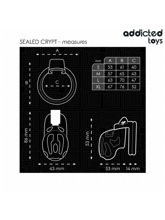 ADDICTED TOYS LOCKED SEALED CRYPT JAULA PARA PENE 8 CM