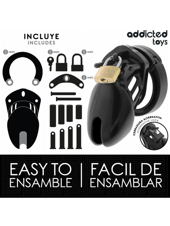 ADDICTED TOYS LOCKED OBSIDIAN HOLD JAULA PARA PENE TALLA S