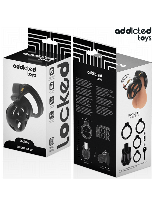 ADDICTED TOYS LOCKED SILENT KEEP JAULA PARA PENE 75 CM
