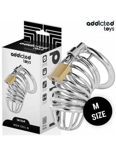 ADDICTED TOYS LOCKED IRON CELL JAULA PARA PENE DE METAL TALLA M