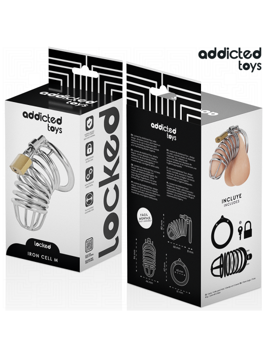 ADDICTED TOYS LOCKED IRON CELL JAULA PARA PENE DE METAL TALLA M