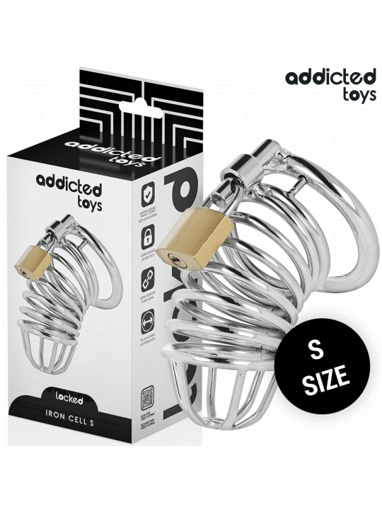 ADDICTED TOYS LOCKED IRON CELL JAULA PARA PENE DE METAL 4 CM TALLA S