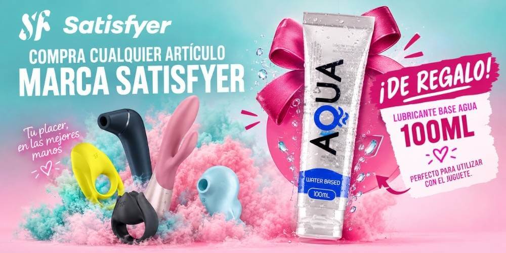 Promoción Satisfyer: lubricante Aqua de 100 ml de regalo al comprar cualquier artículo de la marca